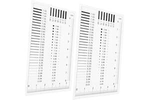 Cabilock 2pcs High Precision Crack Gauge and Defect Measurement Ruler Transparency Film for Flaw Detection for Manufacturing and Construction Use