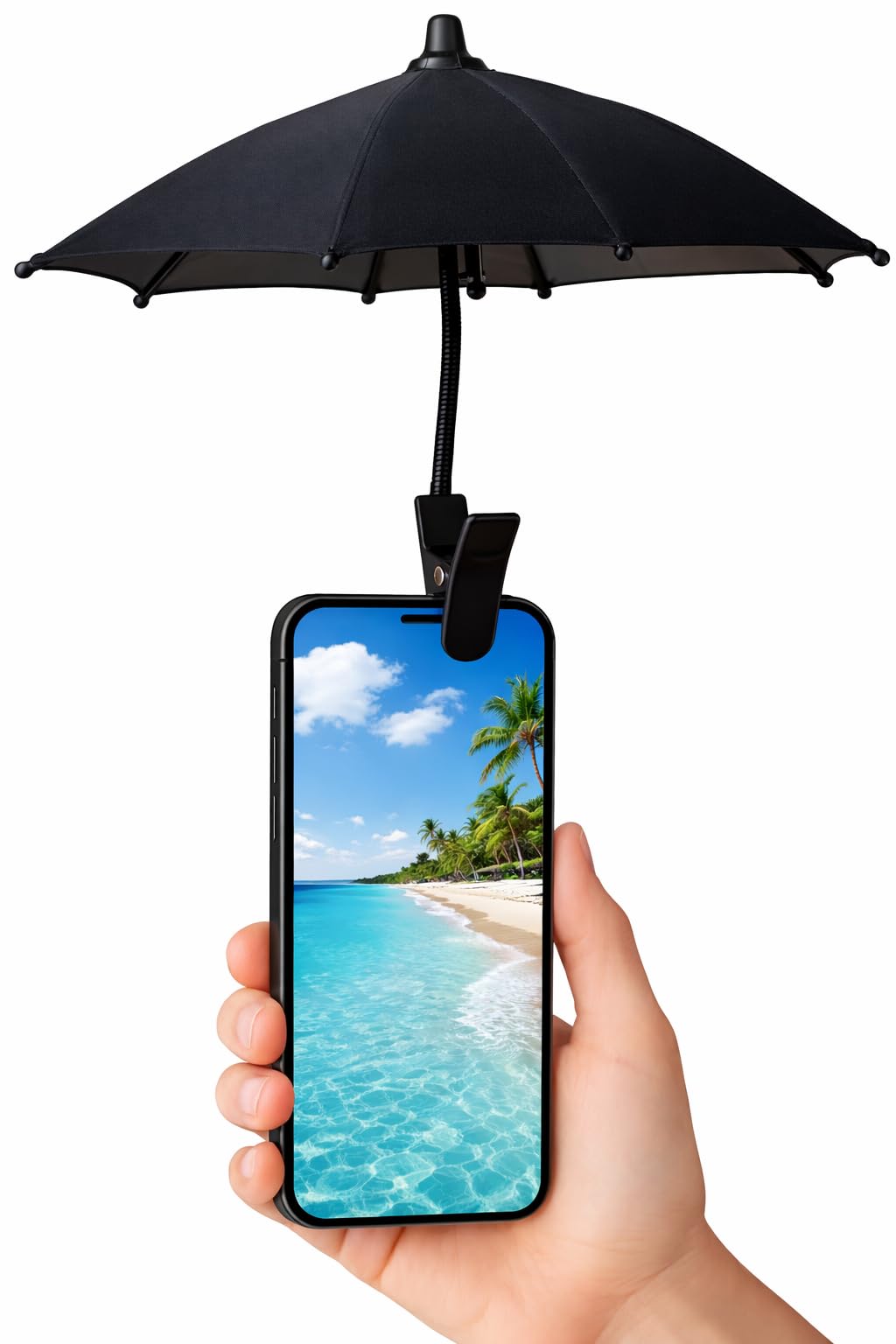 Phone umbrella - Outdoor Phone Sun Shade Shield with Flexible Angle Design & Rotatable Phone Ring - Car Navigation Shade Visor - Rain protector - Umbrella for all type of phones