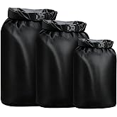 Dry Bag Waterproof 3 Pack Lightweight Outdoor Dry Sack, 6L&amp;10L&amp;20L, Black | Roll-Top Outdoor Stuff Sack, Wet Dry Storage Bag for Hiking, Backpacking, Camping, Kayaking, Swimming, Boating