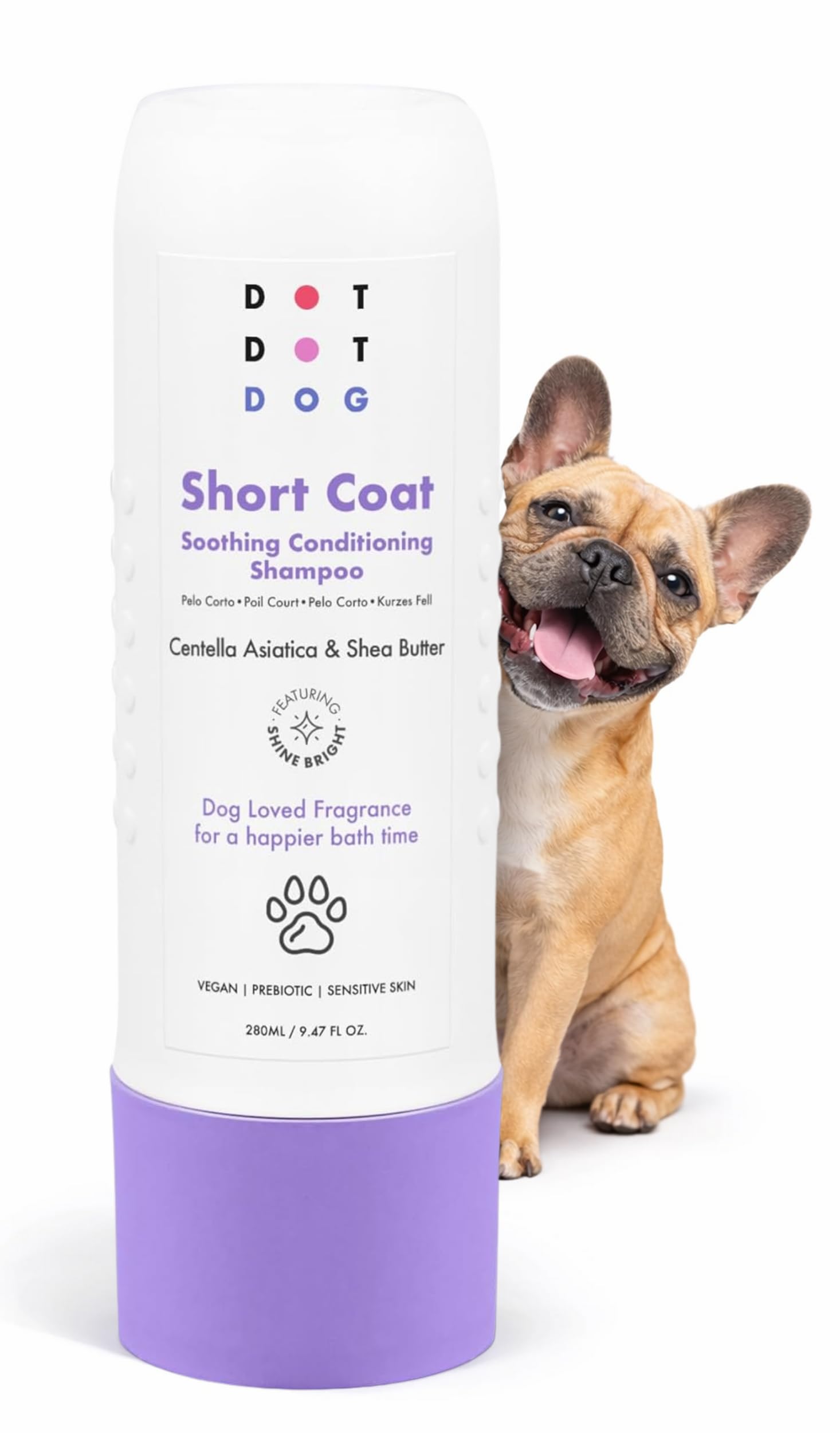 Dog Shampoo and Conditioner for Short Coats - Gentle, Hypoallergenic & Vegan, Low-Irritation Fragrance Dog Shampoo Sensitive Skin & Itchy Skin - Soft & Shiny Fur - 280ml