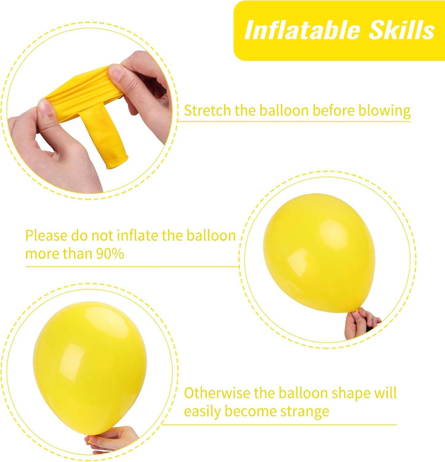Rozi Decoration Yellow Metallic Latex Balloons β Pack of 50 | Party Balloons for Birthday, Baby Shower, Wedding, Haldi, Festival & Event Decoration 4