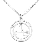 AHAETH Sigil Of Lilith Necklace Gifts For Women Pagan Mythology Sigil Of Lucifer Necklaces Seal Of Lilith Necklace