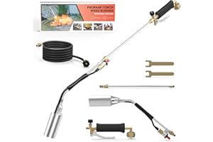 SEVENMEET Weed Torch with 11.5FT Hose, Propane Torch Weed Burner, Blow Torch for Weed with Self Igniter Turbo Trigger, Flamethrower for Weeding, Roofing, BBQ, Melting Ice (Black)