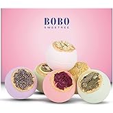 Bath Bombs for Women, Gift Set of 6 Fizzies Luxury Large Size with Real Flowers and Natural Organic Essential Oil, Self Care Gifts for Women, Mon, Daughter, Girlfriend, Kids,Pack of 6 (Multiple)