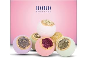 BOBOSWEETREE Bath Bombs for Women, Gift Set of 6 Fizzies Luxury Large Size with Real Flowers and Natural Organic Essential Oil, Self Care Gifts for Women, Mon, Daughter, Girlfriend, Kids,Pack of 6 (Multiple)
