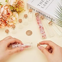 CRASPIRE 18Pcs 9 Size Small Glass Bottles with Cork