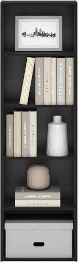 Furinno LUDER 5-Cube Bookshelf Bookcase Blackwood 9.4 x 15.8 x 52 view 4