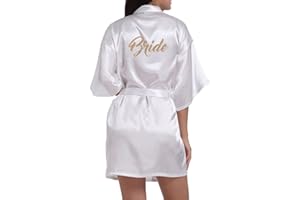 WPFING Bride Robe White Bridesmaid Robes Bridal Party Robes Glitter