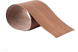 SAMLEE Natural Teak Wood(Straight Grain) Veneer Restoration Sheets Wooden Sticker DIY Material for Speaker Renovation DIY Handmade Natural Unfinished Wooden for Restoration of Furniture 6 x 98 Inch
