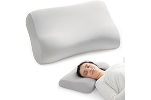 Jamdok Memory Foam Pillow, Dual Height Design with Removable Pillowcase, Soft and Cool Fabric, Neck Support Pillow for Side B