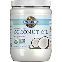 Garden of Life Coconut Oil for Hair, Skin, Cooking - Raw Extra Virgin Organic Coconut Oil, 27 Servings - Pure Unrefined Cold 