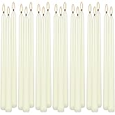 Howemon 20 Pack Ivory Taper Candles 12 Inch Tall 3/4 Inch Thick Burn 10 Hours