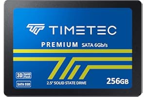 Timetec 256GB SSD 3D NAND SATA III 6Gb/s 2.5 Inch 7mm (0.28") Read Speed Up to 550 MB/s SLC Cache Performance Boost Internal 