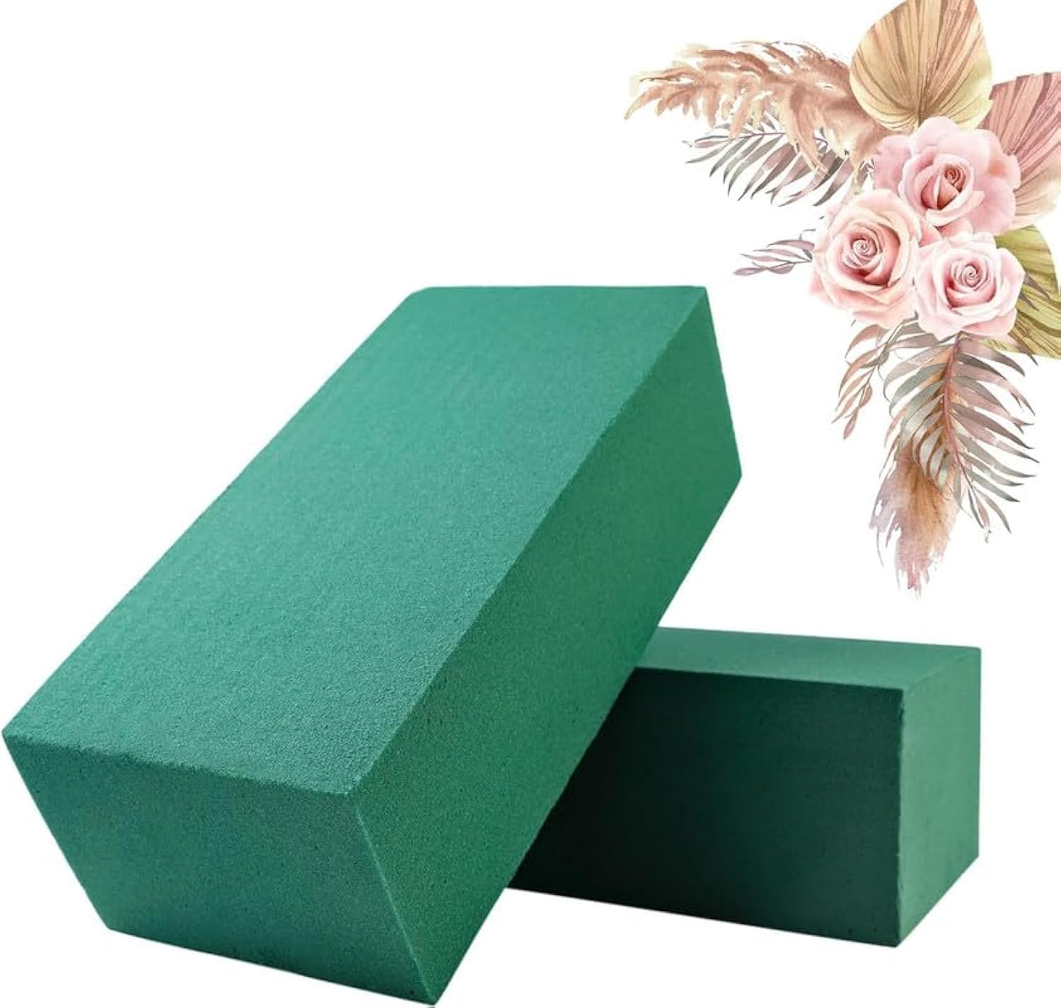 Silk Flower 2 x Wet Floral Foam for Fresh Flowers - Floristry Supplies for Wedding Decoration - Florist Foam Sponge Blocks for Bouquet (23 x 11 x 7.5cm)