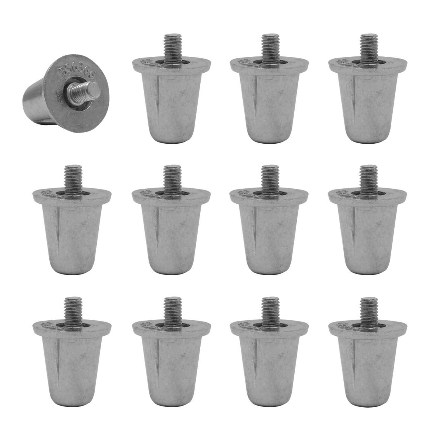 55 Sport Aluminium Replacement Rugby Studs - 16 Pack (21mm) - Silver