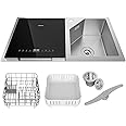 TECASA Stainless Steel In-Sink Dishwasher Combination, Countertop Dishwasher with High-Temp Sanitizing, Air-Dry Function, Space-Saving Design for Modern Kitchens, Hyperwash Elite - Left Dish-washer