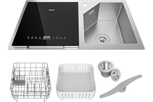 TECASA Stainless Steel In-Sink Dishwasher Combination, Countertop Dishwasher with High-Temp Sanitizing, Air-Dry Function, Space-Saving Design for Modern Kitchens, Hyperwash Elite - Left Dish-washer