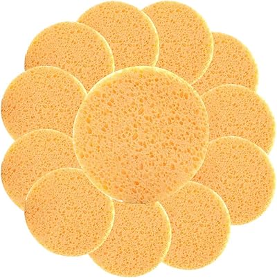 Zngou 12Pcs Large Facial Sponges Reusable Natural Cellulose Pads for Face Wash