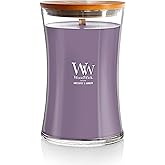 WoodWick Amethyst & Amber Gifts for Women and Men, 21.5 oz Large Hourglass Candle with Crackling Wick