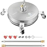 janz 14" Pressure Washer Surface Cleaner with 4 Wheels, Stainless Steel Housing, 1/4" Quick Plug, 2 Extension Wands, 2 Replac