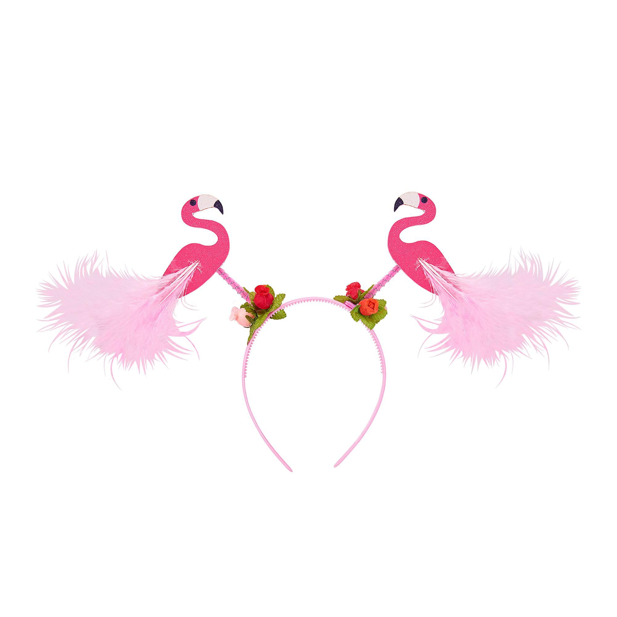 Widmann 68590 – Headband Flamingo Pink, Hen Party, JGA, Animal, Theme Party, Carnival