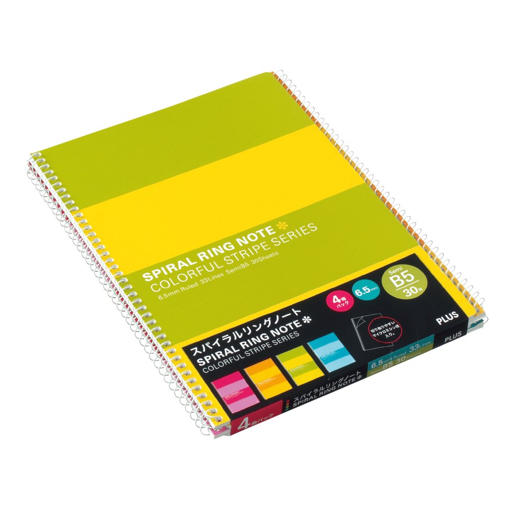 プラス リングノート セミB5 6.5mm横罫 30枚 4冊パック RS-030-4P 76801商品画像