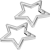 Isslly 2 PCS Star Carabiner, Zinc Alloy Heavy Duty Star Shaped Keychain Clip with 2 Sizes, Carabiner Clip for Camping, Hiking, Fishing