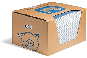 PIG Water Absorbent Mat - Reusable - 50 Pack - 15" x 19" Pads - Blue and White - PM50539