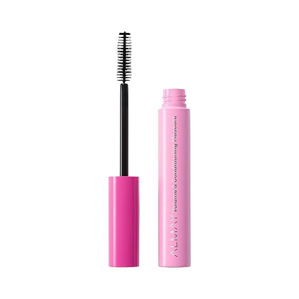 ALMAY VOLUME & CONDITIONING MASCARA, HYDRATING ALL DAY WEAR, 40 BLACKEST BLACK WATERPROOF, 0.27 FL OZ