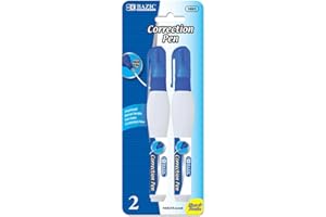 BAZIC PRODUCTS Bazic White-Out Correction Pens 9 mL/Pen 2 Pens/Pack