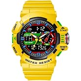 MASTOP Men Large Dial Digital Watch Outdoor Militray Sport Watch with LED Backlight Stopwatch Waterproof Watch