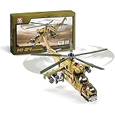 DAHONPA MI-24S Helicopter Medium Utility Military Army Airplane Building Bricks Set, 850+ Pieces Air-Force Build Blocks Toy, Gift for Kid and Adult