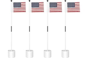 KINGTOP Golf Flagstick Mini, Practice Putting Green Flags for Yard, All 3 Feet, Golf Pin Flag Hole Cup Combo Kit, Fiberglass Portable 2-Section Design, Double-Side American Flag
