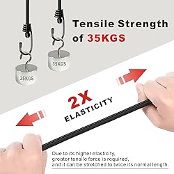 BEXSLE Bungee Cords with Hooks, Heavy Duty Outdoor