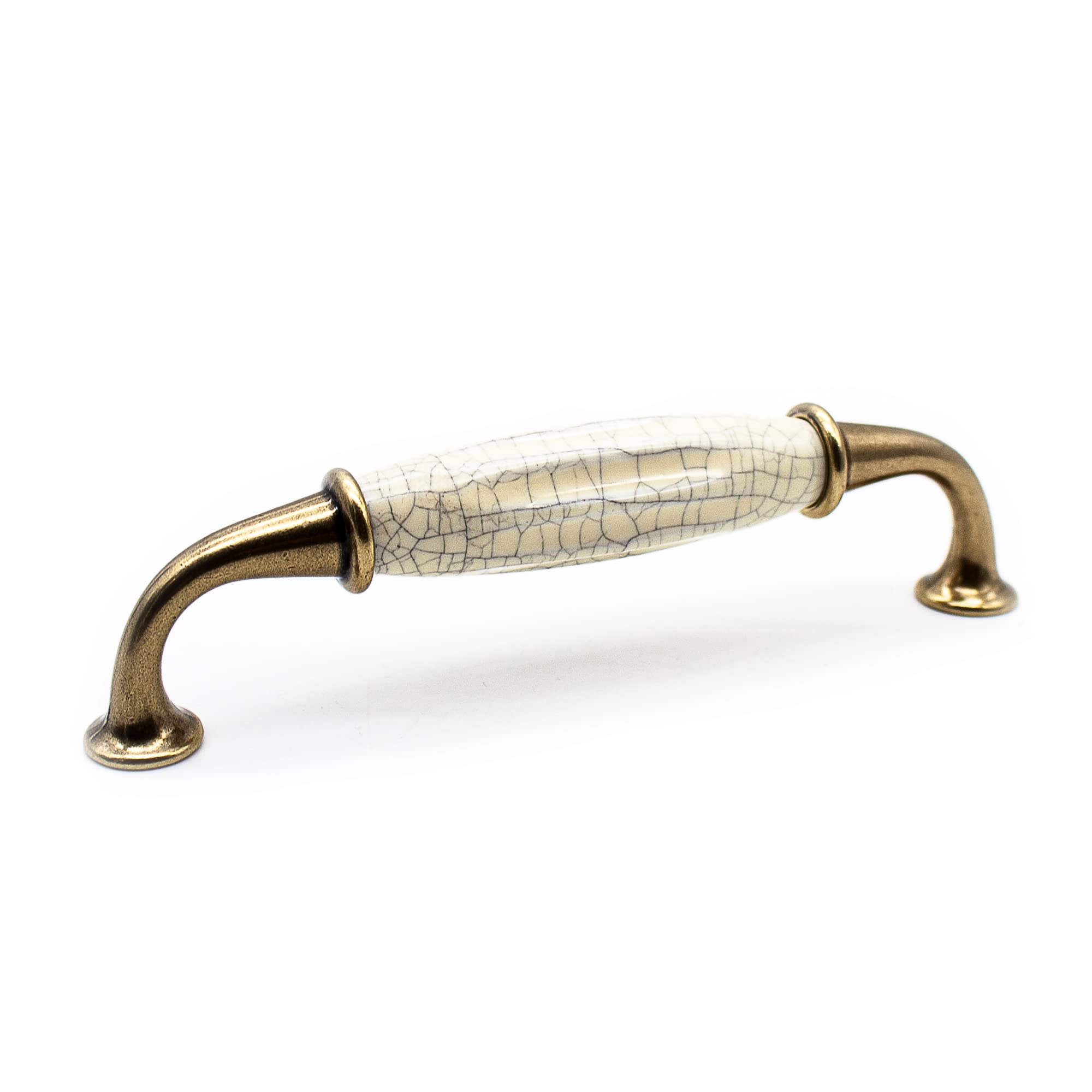 DOJA Barcelona Vintage Furniture Handles, 4 Antique Handles, Antique Motif, 144 x 35 mm, Zinc Aluminium and Porcelain Furniture Knobs, Handles for Kitchen Cupboards, Cupboard Handles, Vintage Door