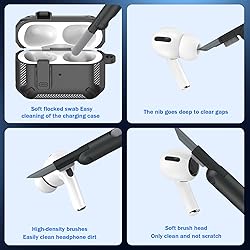 RFUNGUANGO for AirPods Pro Case Cover with Cleaner