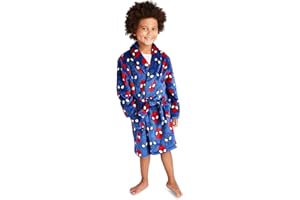 Boys Long Sleeve Spiderman Robe For Kids, Flannel Fleece Sleepwear