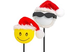YGMONER Santa Claus Antenna Toppers 2-Pack - Festive Car Decor with Santa for Easy Parking Spot Locator, Christmas Antenna Ball for Auto Accessories