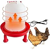 WQY Groceryshop All in One Heated Chicken Waterer Heated Poultry Fountain with Leg Support Constant Temperature Heated Poultr