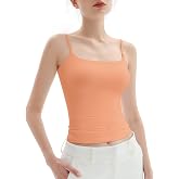 PUMIEY Women's Square Neck Tank Top Adjustable Spaghetti Straps Sleeveless Basic Tops Sharp Collection