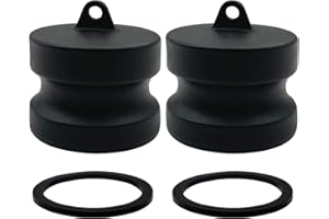 BITOTU 2PCS Camlock Fittings Poly DP-150 1-1/2" Type DP Standard Couplings Cam lock Fittings Polypropylene Cam Groove Fitting Dust Plug (1.5 inch, Type DP)