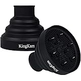 Universal Collapsible Hair Dryer Diffuser - Travel and Easy Storage - Fit Most of Hair Dryers KingKam-Black