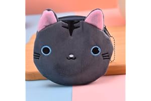 Adorable Cartoon Mini Wallet - Zippered Coin Purse for Earphones, Coins, Key & Essentials, Grey, Small, Cartoon Style 11