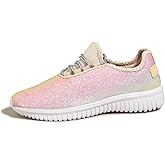 K KIP WOK Fashion Glitter Sneakers for Womens Silp On Running Shoes Lightweigt Tennis Walking Sneakers