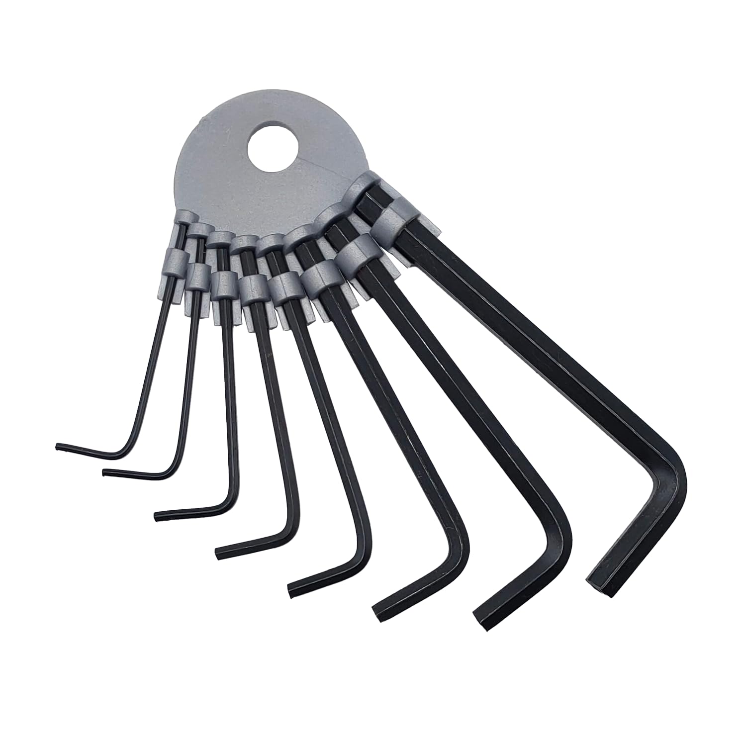 BullTek Burnished Steel Hex Key Set - 8 Pieces (1.3 mm - 6 mm) - Precision Tools with Rigid Support - Durable, Resilient, and Rustproof for Professional Use