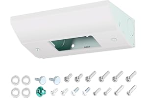 SUPLIFE Low Profile Under Cabinet Outlet Box, Slim Under Cabinet Electrical Outlets, Easy to Install, Stainless Steel Material and Excellent Surface Powder Coating, Keep Tile Backsplash Tidy, Slim Fit Box