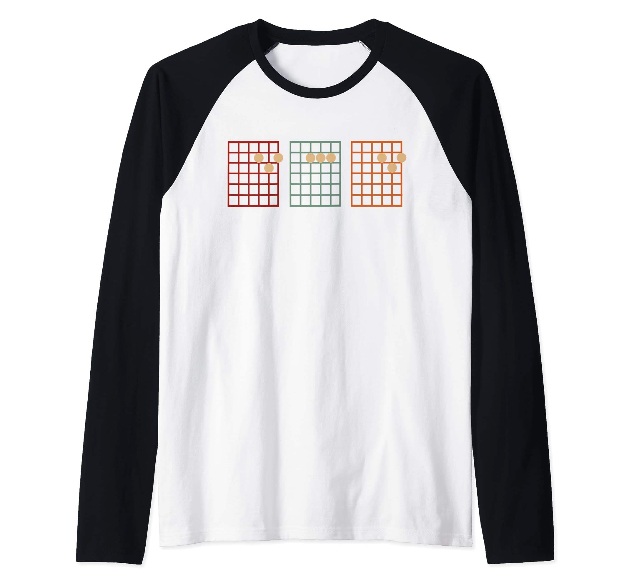 DAD Guitar Chords Chart Funny Dad Raglan Baseball Tee