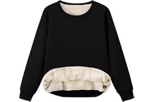 Flygo Unisex Boys Girls Fleece Lined Crewneck Sweatshirt Kids Warm Sherpa Pullover Sweater Sweatshirts Fall Winter Clothes