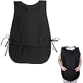 Larrel Cleaning Apron,Smock Apron Cleaning Aprons for Housekeeping Art Smock Painting Aprons for Adults Cobbler Unisex Waterproof Smocks with 2 Deep Pockets Art Smocks for Adults(Black)