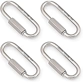 SHONAN 2.85" Chain Quick Links, 4 Pcs 1/4" Marine Grade Screw Chain Links, Large Opening Chain Connector Chain Coupler, 635 Lbs Capacity